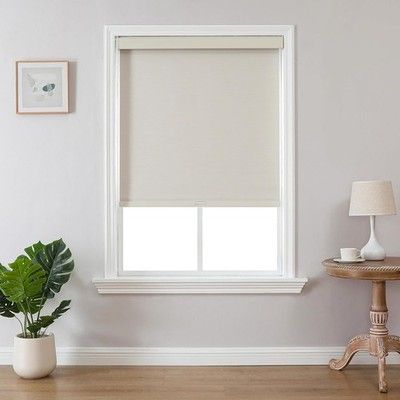 Joydeco 100% Blackout Roller Shades Cordless Free-Stop UV Natural Woven Blinds