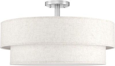 Doraimi 24in LED 28W Adjustable 3000/4000/5000K Brushed Nickel Double Drum Linen