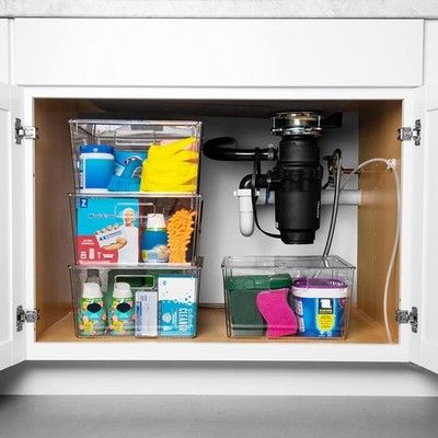 CLEARSPACE XL Plastic Storage Bins w/ Lids Kitchen Pantry Fridge Organizer