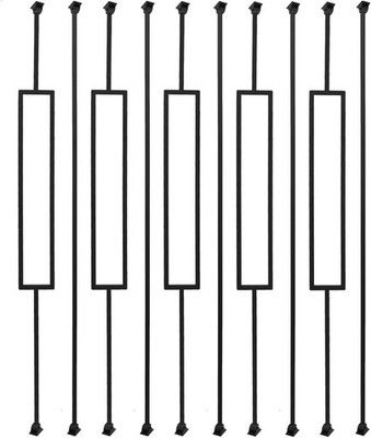 Sidasu 10-Pack Iron Balusters Staircase Rectangular Hollow Stair Spindles