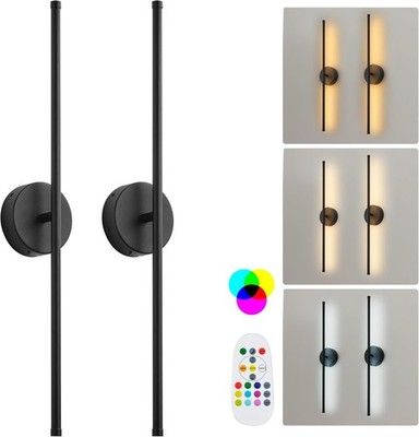 KARTOOSH Battery Operated Wall Sconces Dimmable Warm/Natural/Daylight Pair