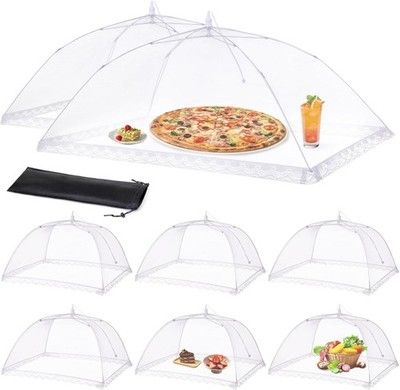 Anpro Pop-Up Mesh Food Tents 2 XL 40x25in + 6 Large 17x17in Collapsible Covers