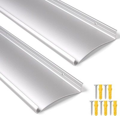 Orechic 2 Pack 40in Heavy Duty Aluminum Door Rain Drip Guard Deflector Black