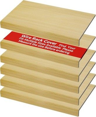 DUHARS 30x16 Wire Rack Covers 6-Pack Wood-Look Pantry Shelf Liner Trimmable