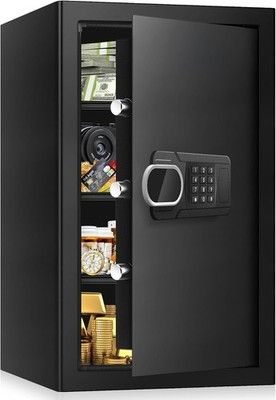 Psisuvry 5.1cuft Large Home Safe Water Fireproof Digital Keypad Key Lock 3 Shelf