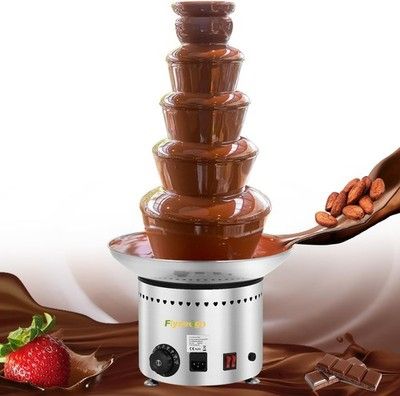 Flyseago 5-Tier Chocolate Fountain 13.2lb Commercial Nacho Cheese Fondue Machine