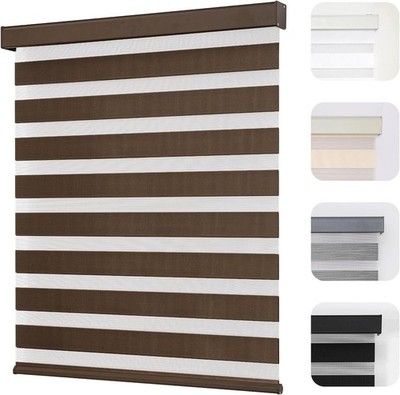 Joydeco Cordless Zebra Blinds for Windows, Dual Layer Light Control Window