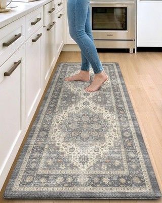 DEXI Anti-Fatigue Kitchen Floor Mat 23x59 Cushioned Waterproof Runner Dark Grey