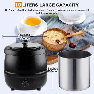 YMJOINMX Commercial Soup Kettle Warmer w/ Ladle Countertop Buffet Cheese Warmer