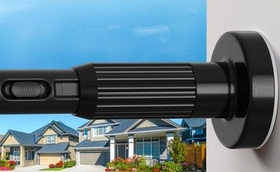 QINGYUN Long Tension Rod 41-144in Black No-Drill 1.26in Adjustable Outdoor