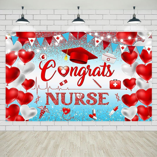 Avezano Nurse Graduation Banner Congrats Nurse Class of 2024 Backdrop 70x43in