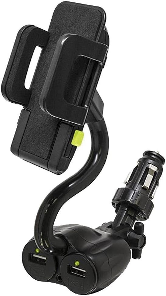 Bracketron TekGrip 12V Power Dock Mount Phone Holder Two Charging Ports Hands