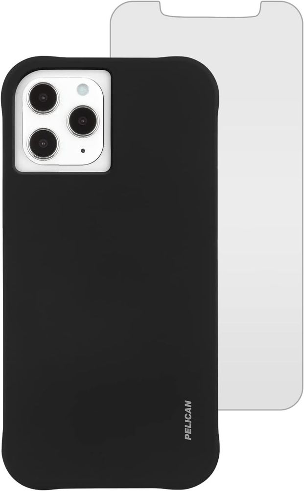 Pelican Protection Pack Case + Screen Protector iPhone 12 / 12 Pro Black