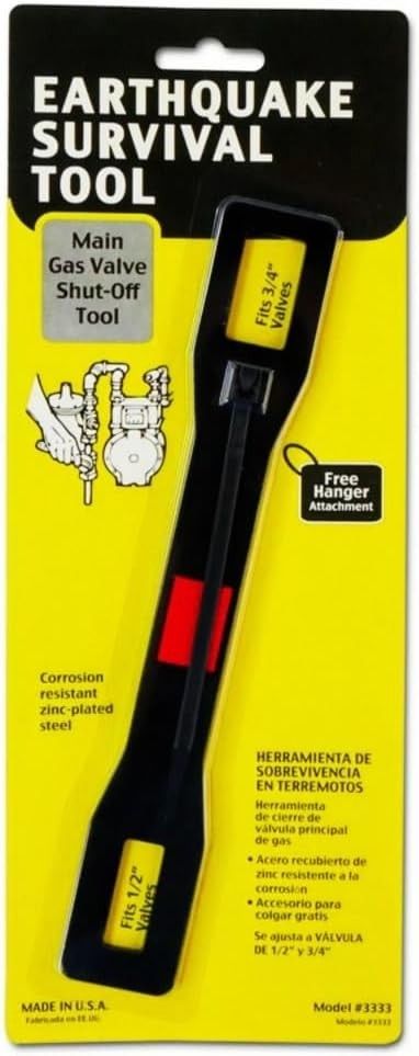Ready America 3333 Earthquake Survival Tool Emergency Gas Shut Off Wrench