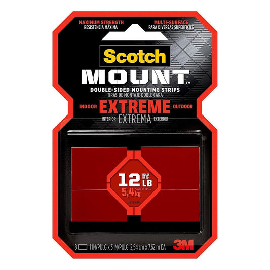 7100216166 - Scotch-Mount Extreme Double-Sided Mounting Strips 414H-ST 1x3in