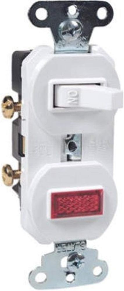 LEGRAND PASS & SEYMOUR 692-WGCC6 15A 120V WHITE TOGGLE SWITCH & PILOT LIGHT *D14