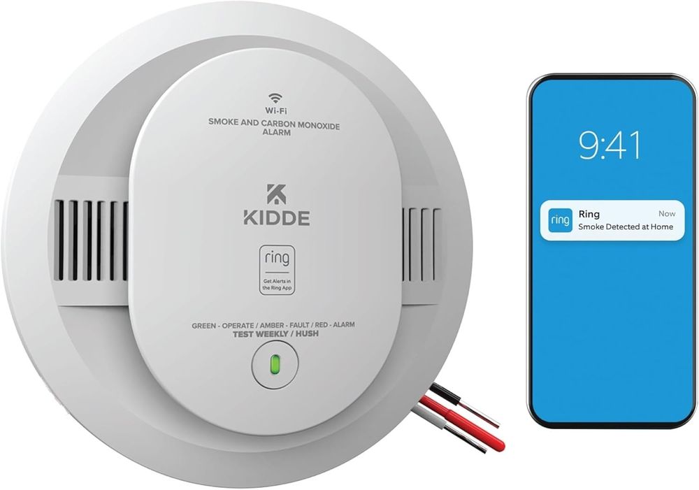 Kidde Smart Smoke & CO Detector Ring Enabled Hardwired w/ AA Backup Battery