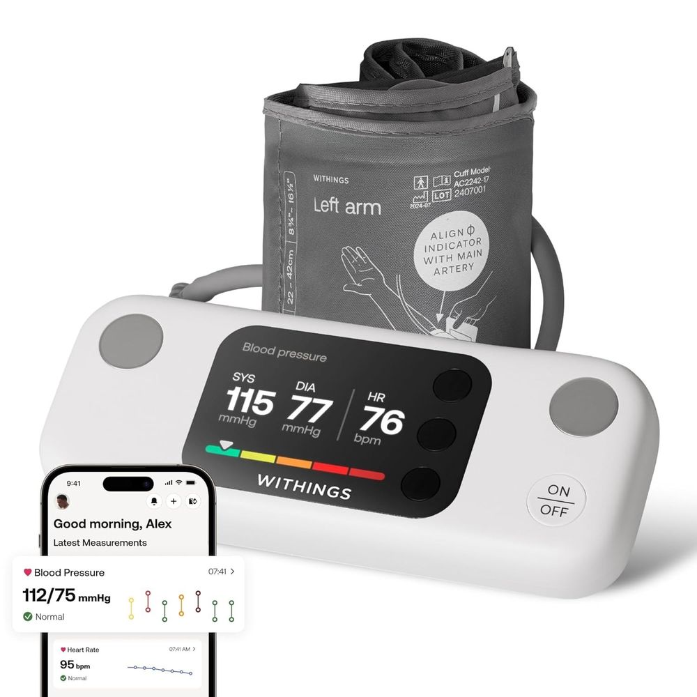 Withings BPM Vision Smart Blood Pressure Monitor Wi-Fi Bluetooth FDA Cleared