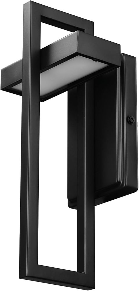 GLOBE Electric 60000024 12W LED Outdoor Wall Sconce Matte Black 400lm 3000K