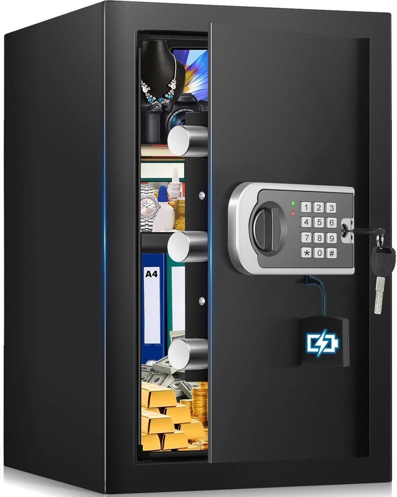 [16.54" Tall] Safe Box, 2.8 Cu Ft Home Safe Fireproof Anti-Theft Security Safe