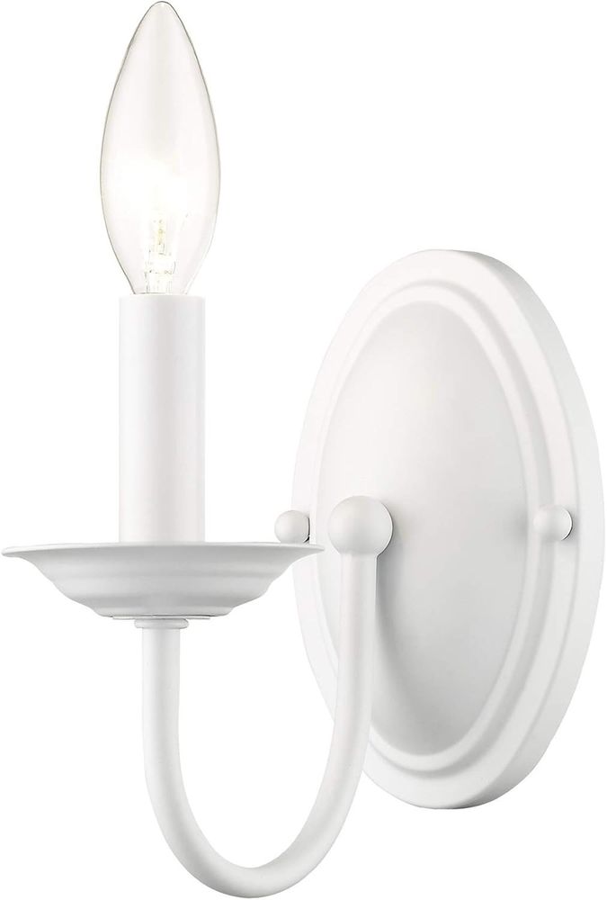 Livex Lighting 4151-03 Williamsburg 1-Light Wall Sconce White
