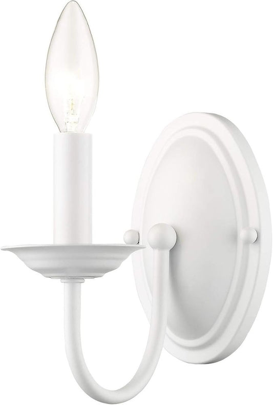 Livex Lighting 4151-03 Williamsburg 1-Light Wall Sconce White
