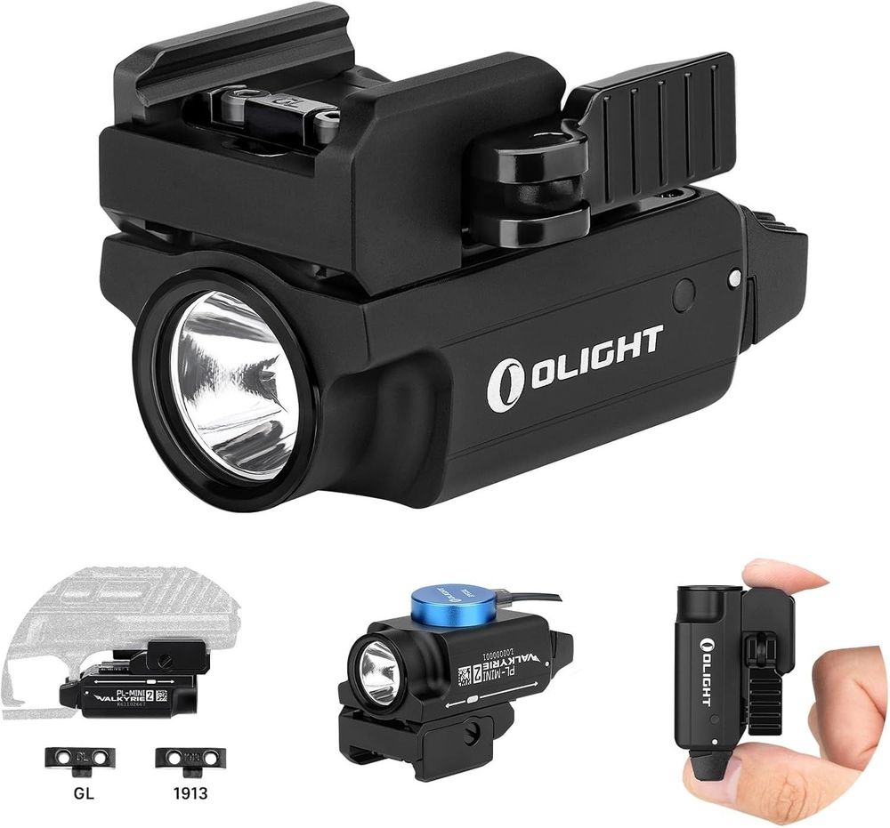 Olight PL-MINI 2 Black Rechargeable Weapon Light, 600 Lumens, Beam Distance 100M