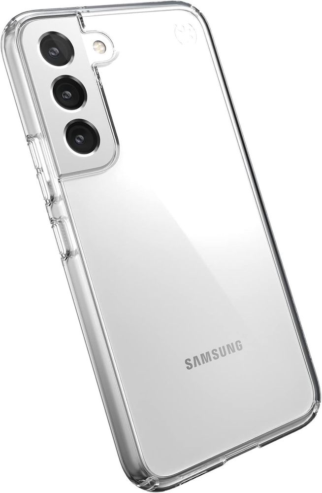 Speck Products Presidio Perfect Clear Samsung Galaxy S22 Rubber Case, Raised