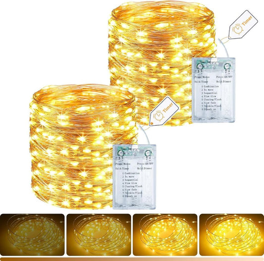 litogo 4-Pack Fairy Lights 33ft 100 LED Timer USB-C Dimmable Twinkle String