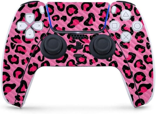 MightySkins Carbon Fiber Gaming Skin for PS5 / PlayStation 5 Controller - Pink