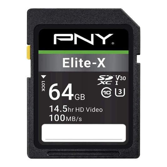 PNY - 64GB Elite-X Class 10 U3 SDXC Flash Memory Card 4k Ultra HD