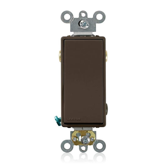 Leviton 5623-2 20A 120/277V Decora Plus Rocker 3-Way Switch Brown