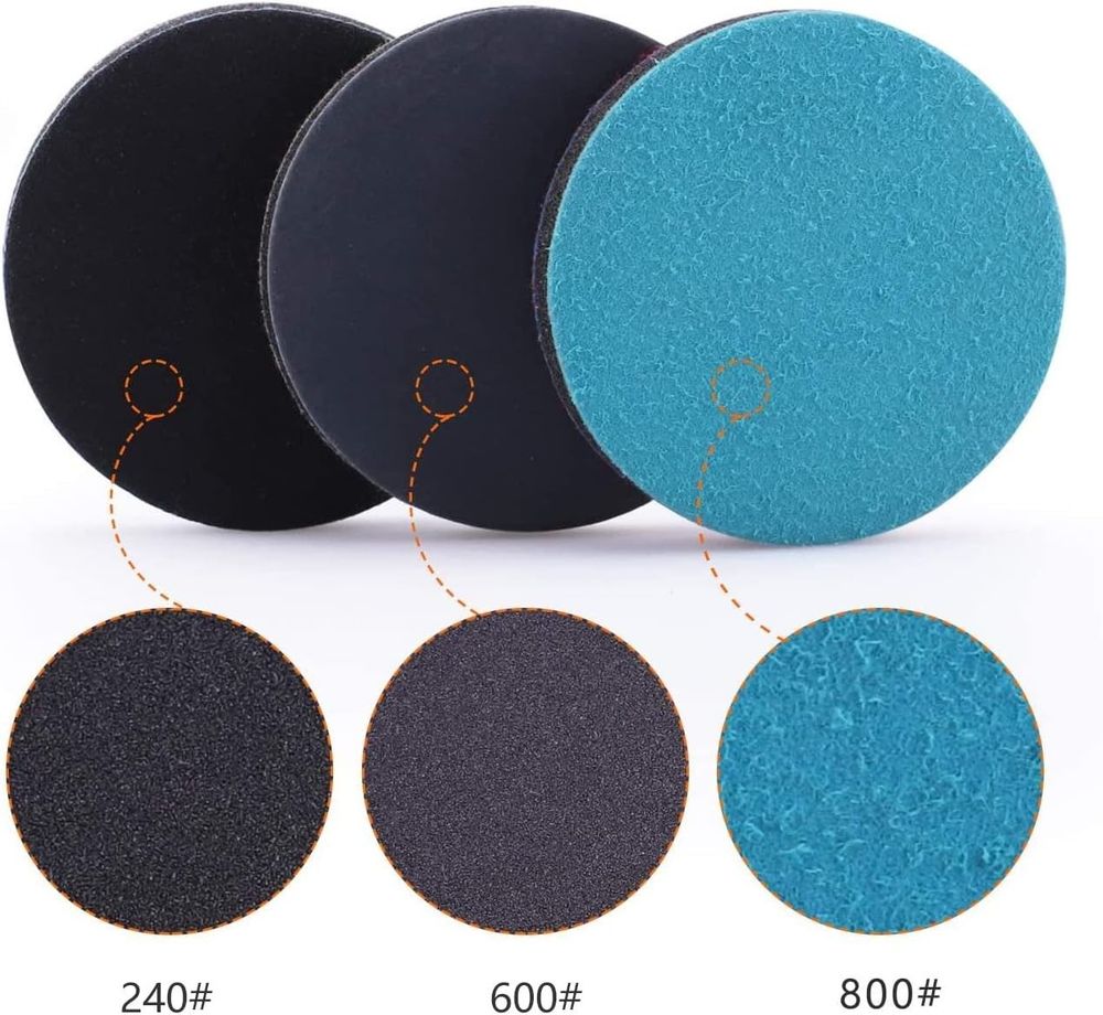 ZFE 5" Glass Polishing Pads 10pc Wool Felt Disc Buffing Kit M14 Drill Adapter