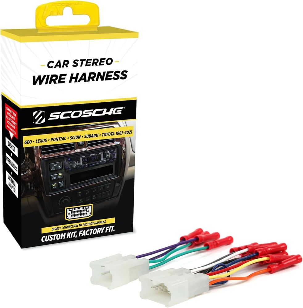 Scosche TA02BCB Stereo Wiring Harness Compatible with Select Non-Amplified