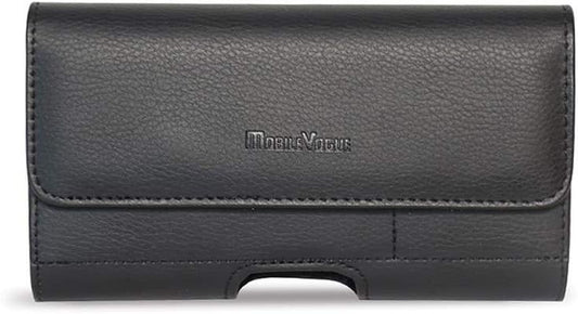 Mobile Vogue MV500 Belt Clip Phone Holster Pouch Black Eco Leather
