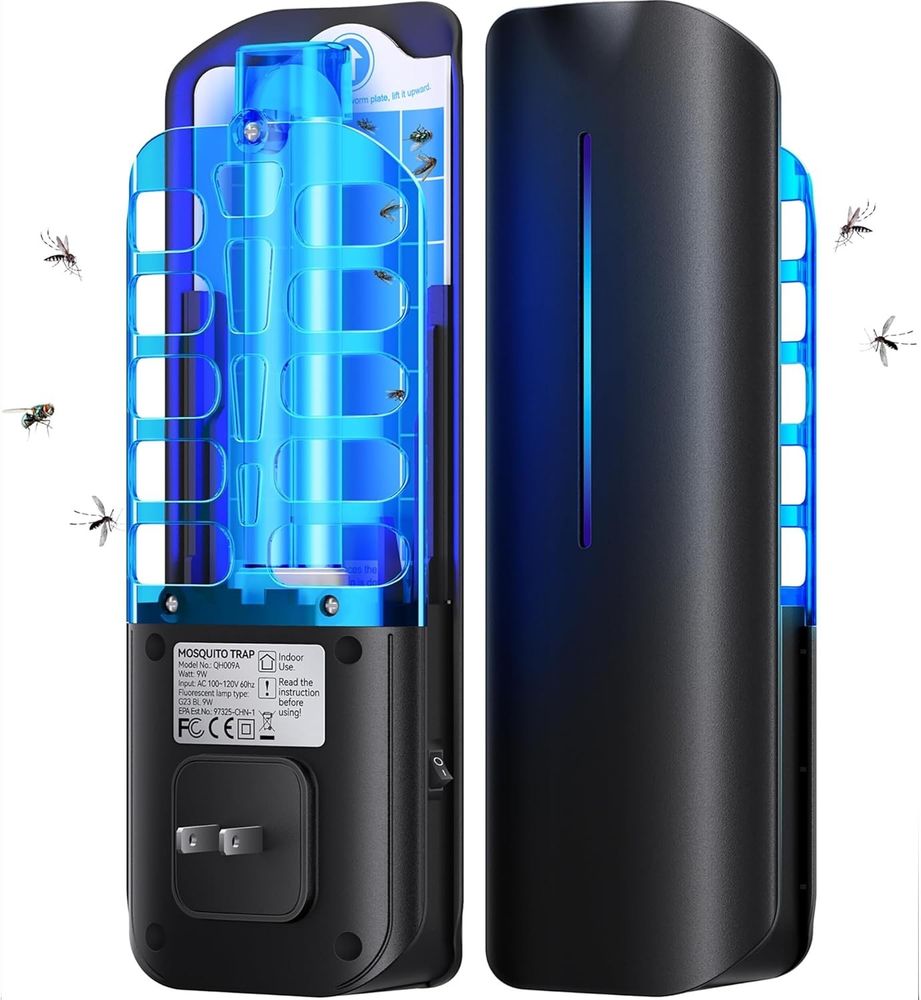 Flying Insect Trap Plug in Mosquito Bug Zapper Indoor Gnat Moth Catcher with 9W