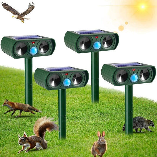 Thoveneth 4-Pack Ultrasonic Animal Repellent Outdoor Motion Activated Yard