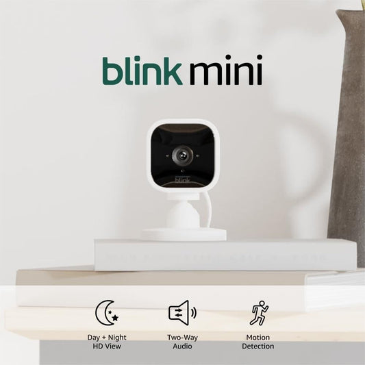 Blink Mini Indoor Security Camera 1080p HD Night Vision White