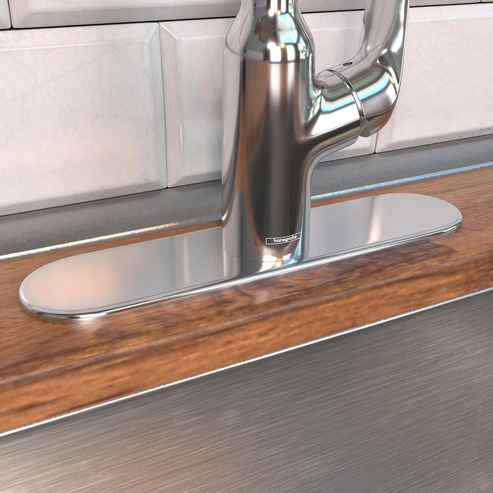 hansgrohe 11-inch Coordinating Base Plate Modern Easy Install in Chrome 14019001
