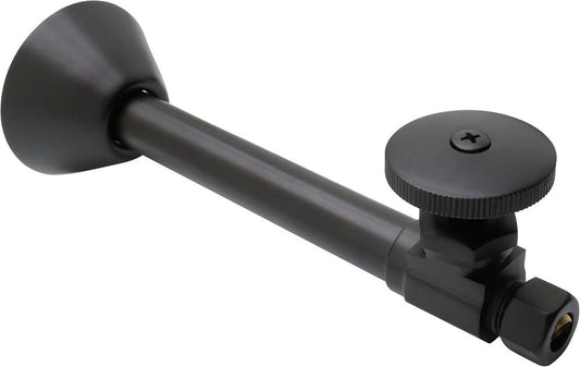 Westbrass D1114-62 Round Handle Straight Stop 1/2" Sweat 3/8" OD Matte Black