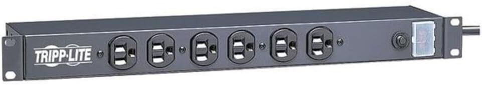 Tripp Lite RS-0615-F 1U Rackmount PDU Power Strip 6 Outlet 15A 15ft Cord Black
