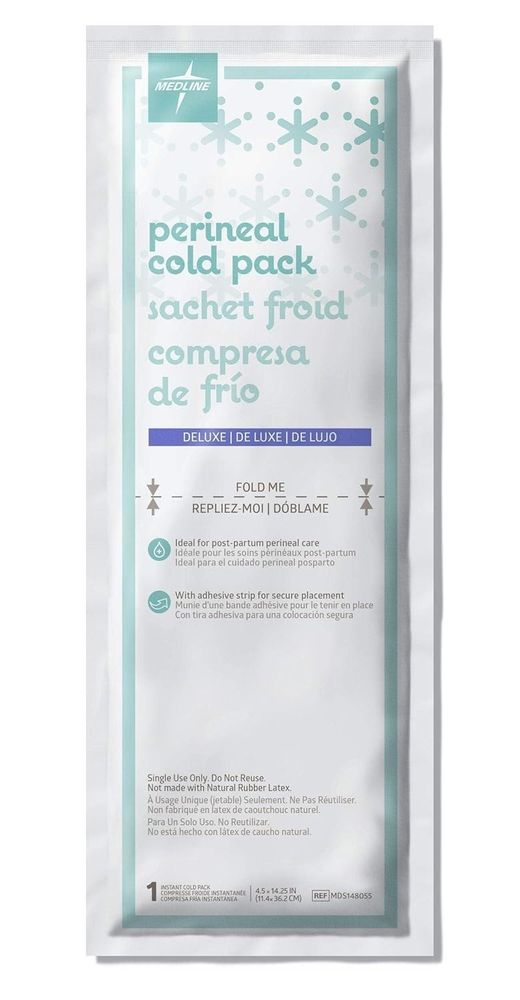 Medline Deluxe Perineal Cold Packs w/ Adhesive Strip 4.5"x 14.25" Pack of 24 NEW