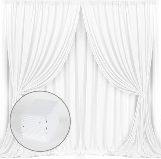 White Backdrop Curtains 4 Panels 5x10ft Wedding Party Photography Drapes Decor
