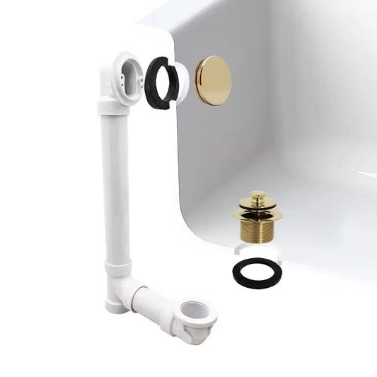 12 In. PVC Bath Waste and Illusionary Overflow in Polished Brass