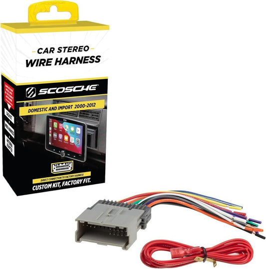 Scosche GM05B Radio Wiring Harness for 2000-2008 GM Suzuki Toyota Stereo Kit