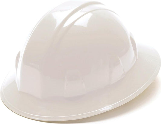 Pyramex Safety SL Series Full Brim Hard Hat 4-Point Ratchet White Medium