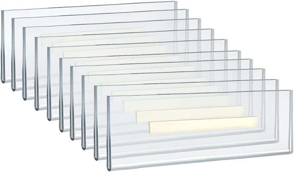 Azar 122018 Adhesive Clear Acrylic Wall Sign Holder 8.5"x2.5" 10-Pack