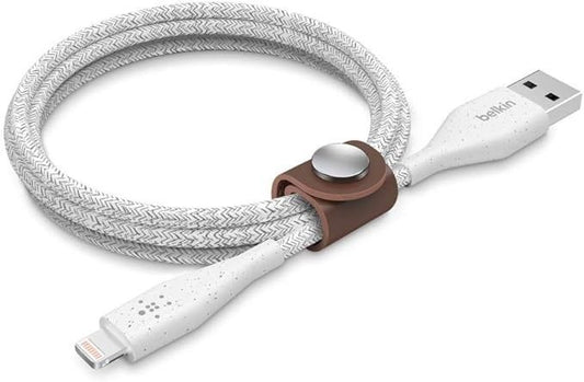 Belkin Duratek Plus Lightning to USB-A Cable 1.8m, White MFi-Certified