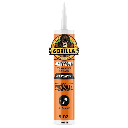 Gorilla Heavy Duty Construction Adhesive White Glue 9oz Cartridge Waterproof
