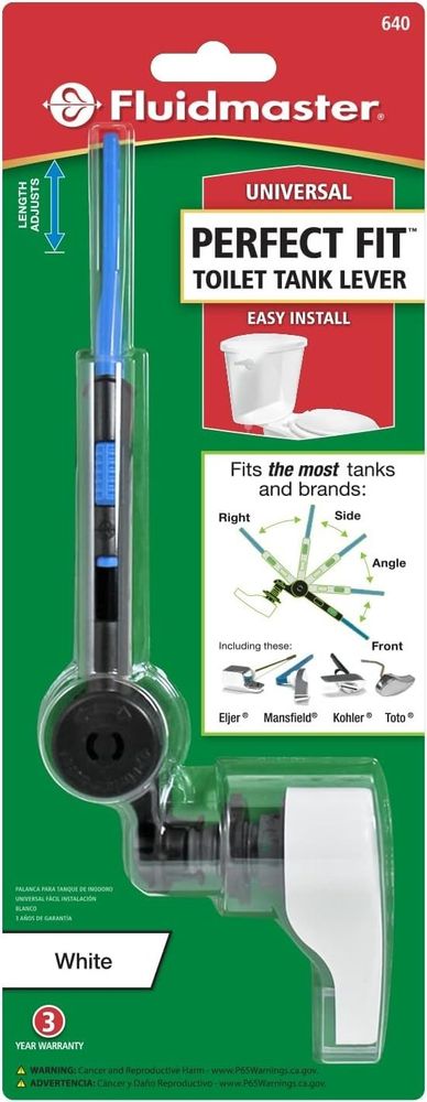Perfect Fit Tank Lever White Toilet Replacement Part